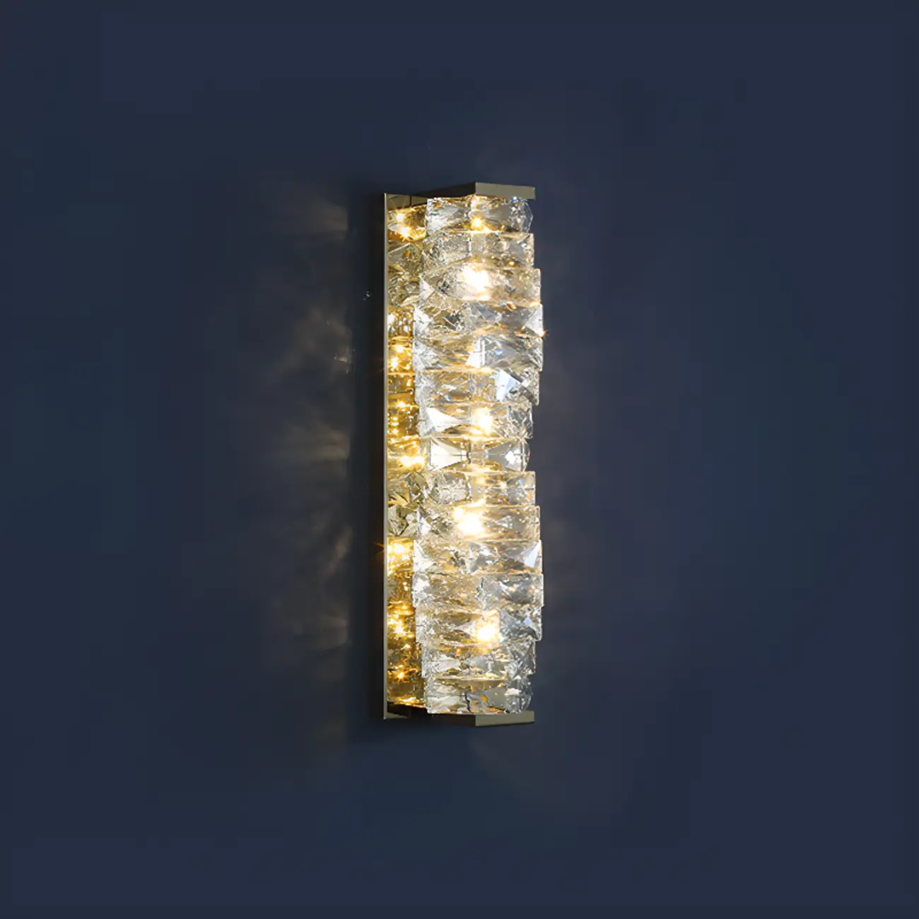 2-Light Geometric Wall Light with Clear Crystal