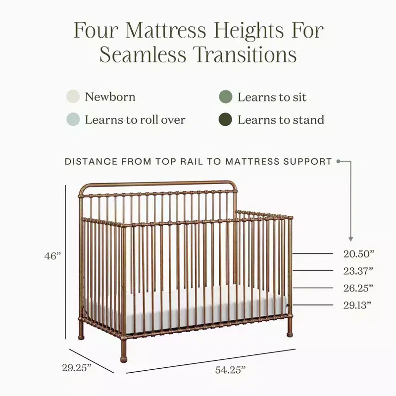 4-in-1 Convertible Metal Crib