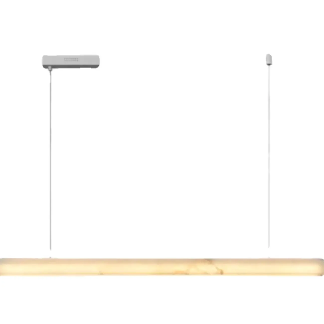 White Stone Linear LED Island Pendant Light In Rectangle Shape