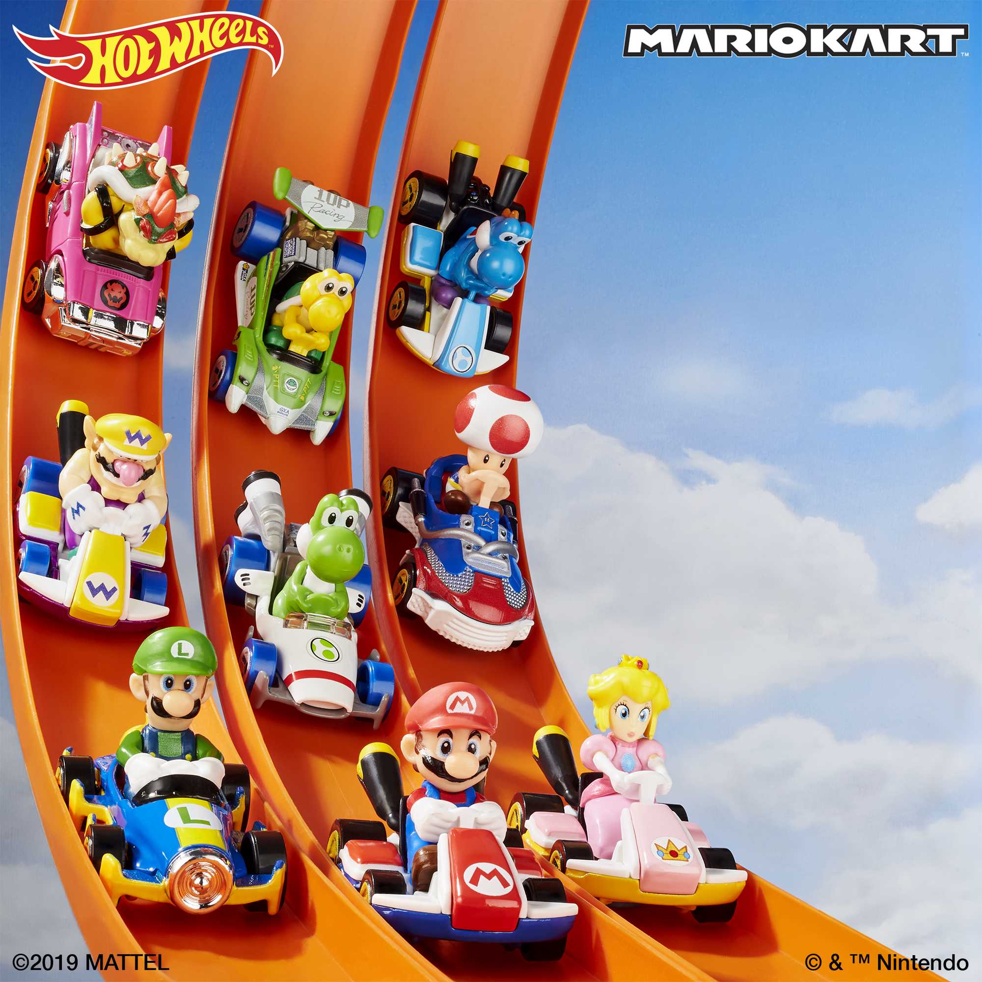 Hot Wheels Mario Kart Veículo de Brinquedo Kart Padrão Wario