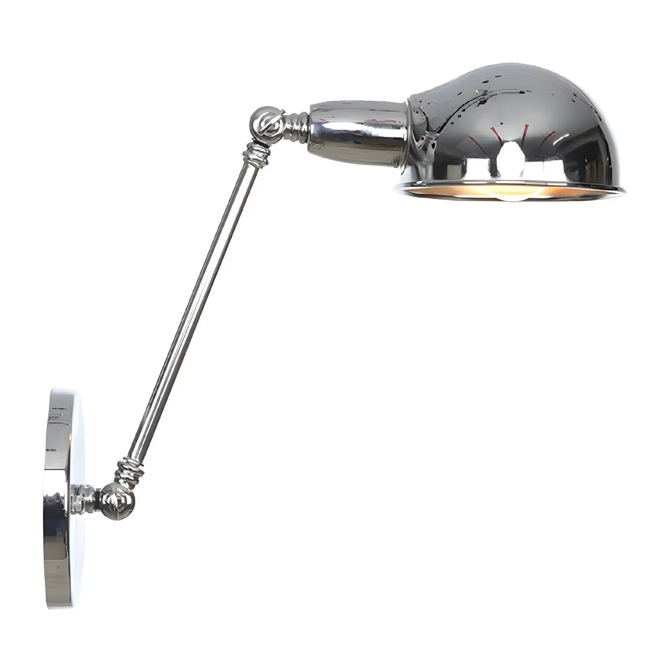 Metal Glossy Dome Swing Arm Wall Light