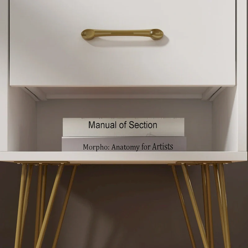 1-Drawer Nightstand With One-Open Shelf