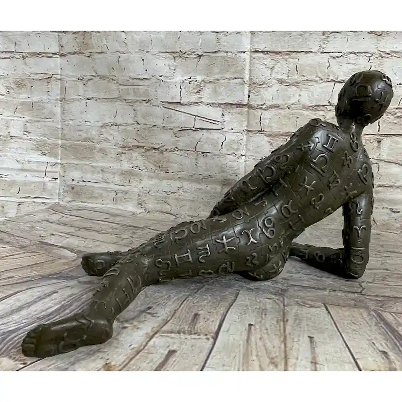 Signed Tribute To Dali Lady With Zodiac Outfit Bronze Sculpture Statue Figurine