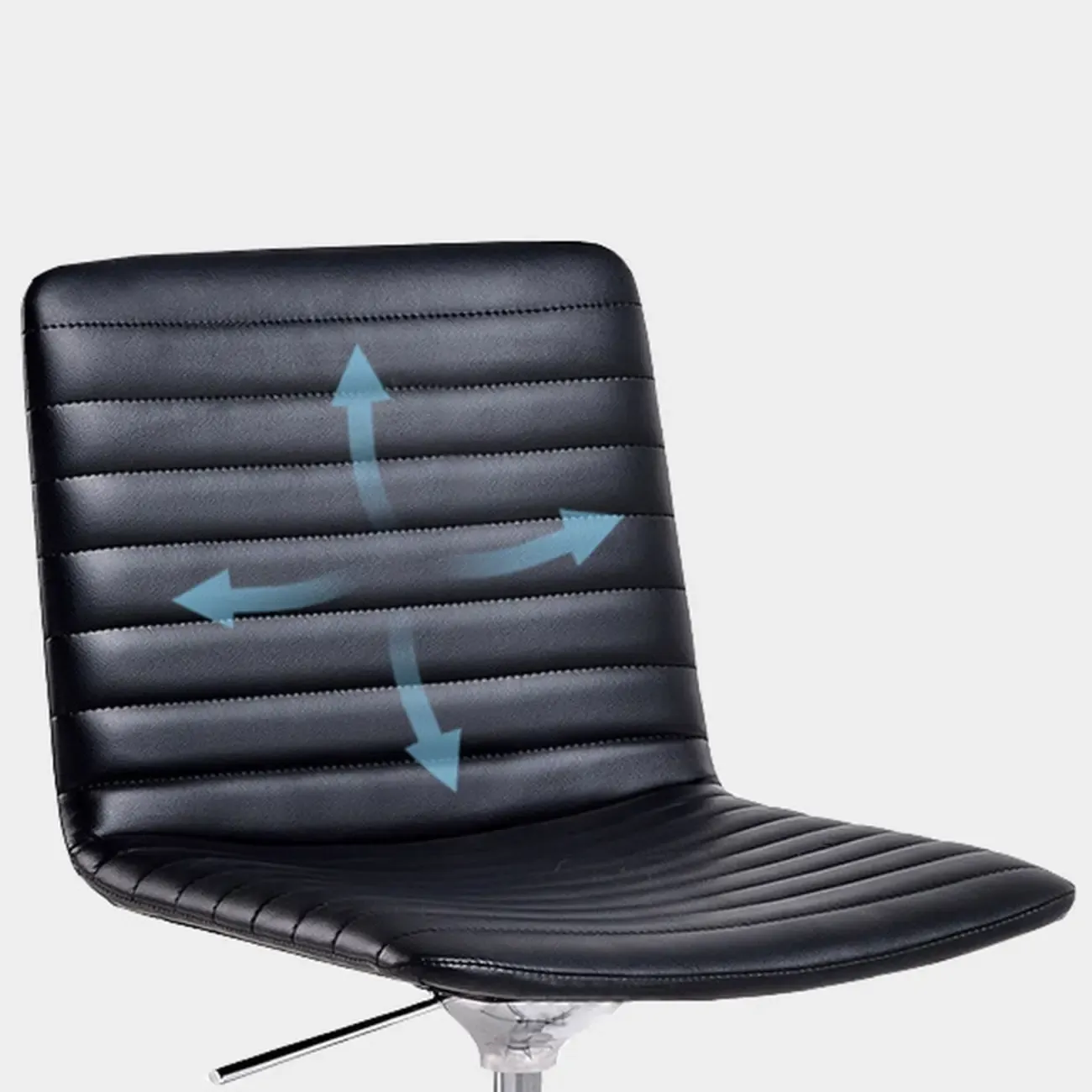 Modern Black Leather Metal Adjustable Swivel Office Chair