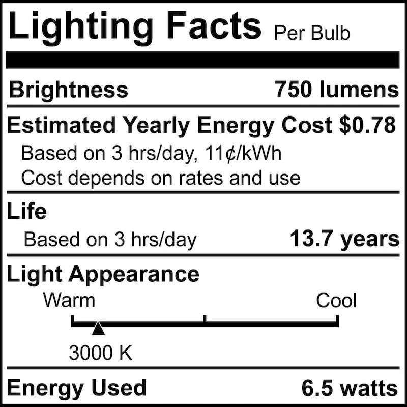Bulbrite LED Filament Pack of (4) 6.5 Watt Dimmable CA10 Light Bulbs with a Clear Finish and Candelabra (E12) Base