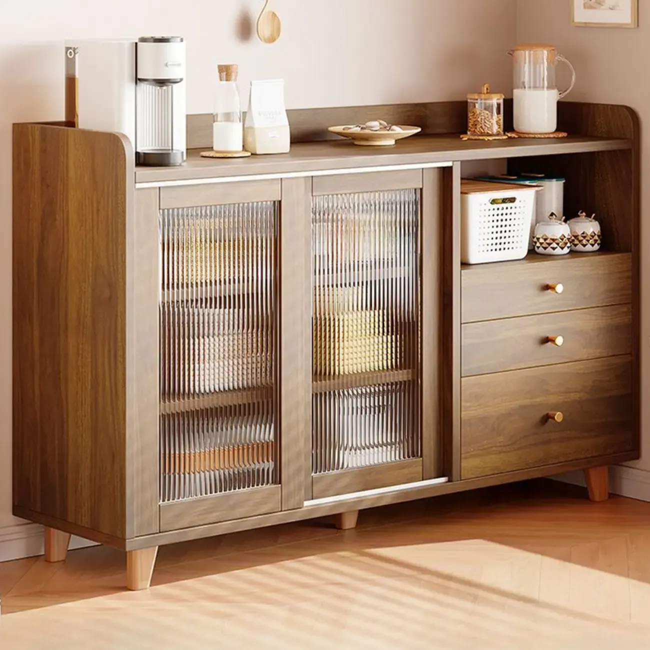 Modern Slab Sideboard with Drawers Cabinets