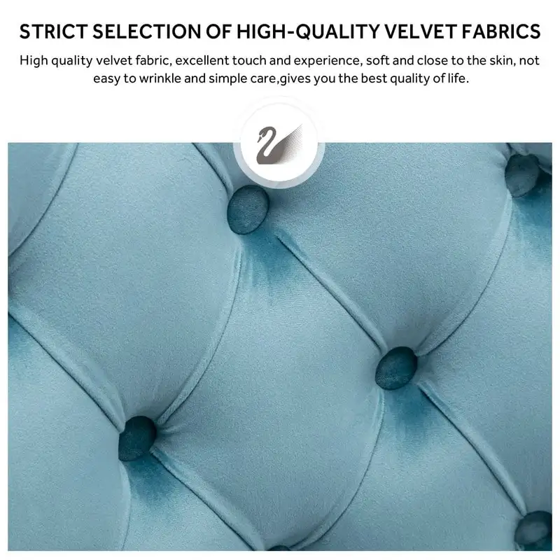 Solid Wood Velvet Upholstered Dining Chair Set of 4