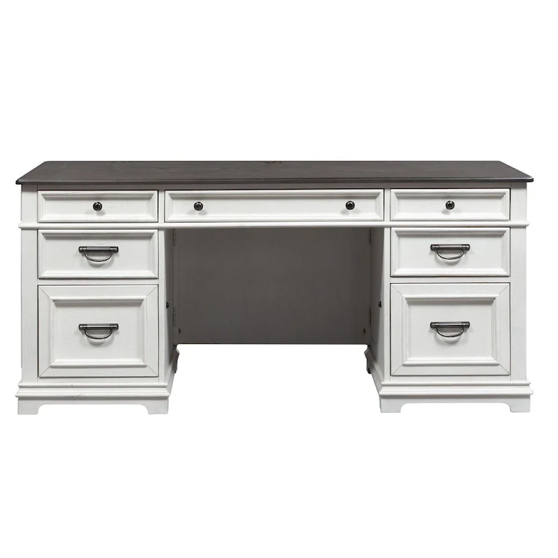 Wirebrushed White Charcoal Desk