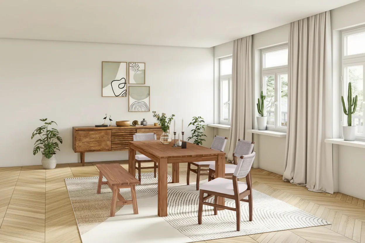 75-inch Rectangular Dining Table Square Legs