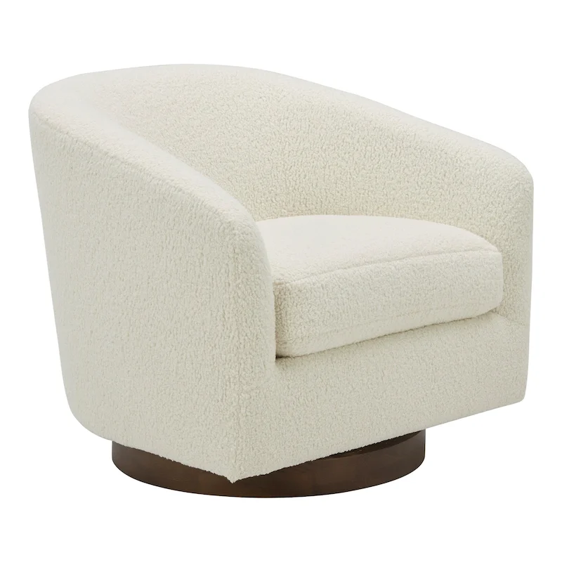 Aurelle Home Modern Upholsted Swivel Barrel Chair