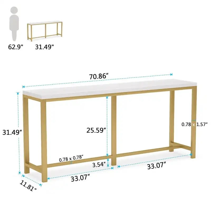 Extra Long Sofa Table, 70.9 inches Console Table Behind Couch/Sofa, Entrance Table/Bar Table