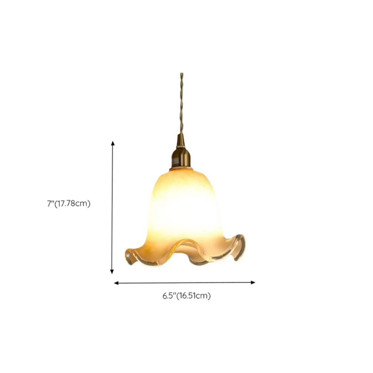 Modern Glass Pendant Light Gold Fixture in Flower Shaped