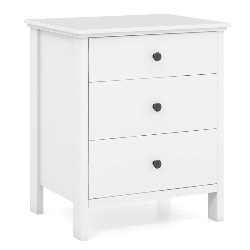Gymax 3-Drawer Nightstand Wooden Bedside Table Modern Side End Table - See Details