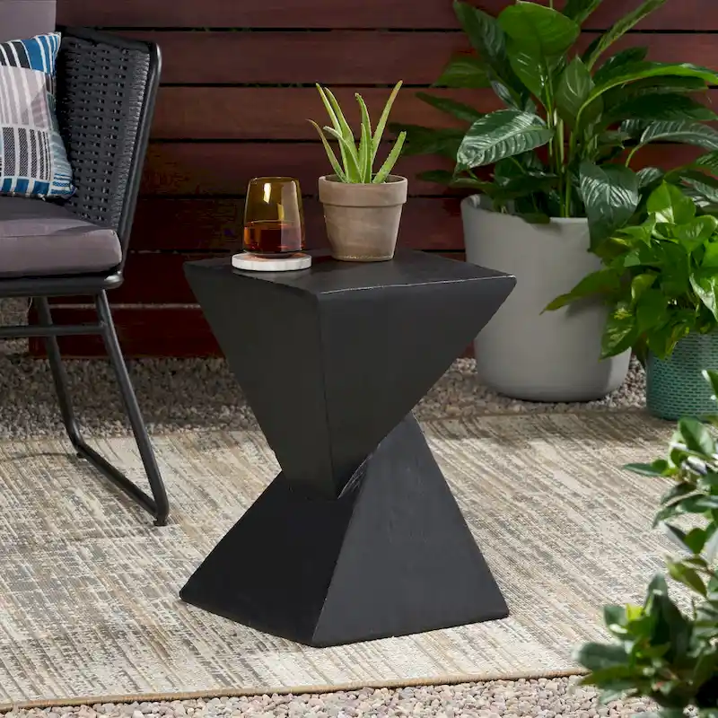 Tess Outdoor Lightweight Concrete Accent Table by Christopher Knight Home