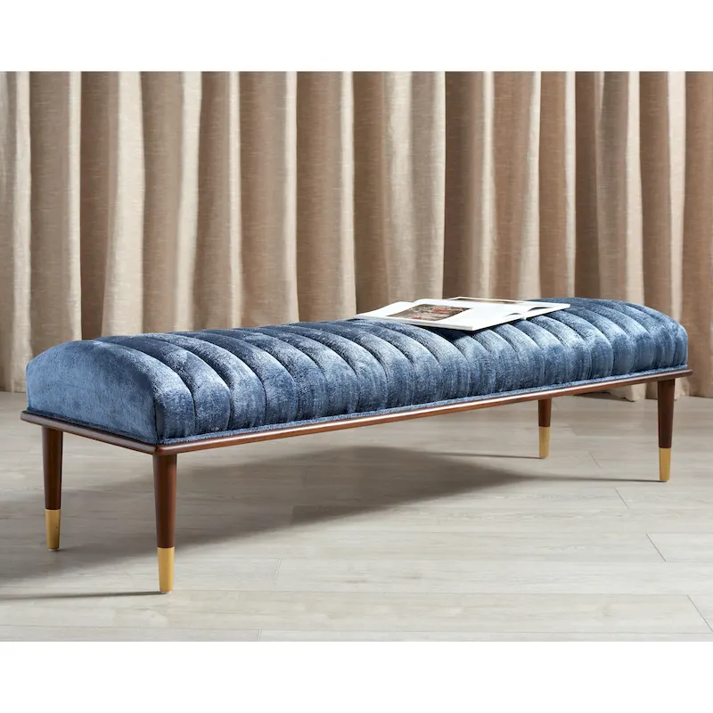 SAFAVIEH Couture Felicienne Mid-Century Bench - 63 W x 20 D x 18 H - 63Wx20Dx18H