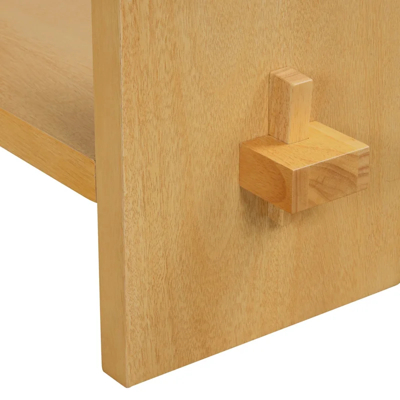 Nathan James Virgo Farmhouse 2-Tier Console Table in Wire-Brushed Wood Finish