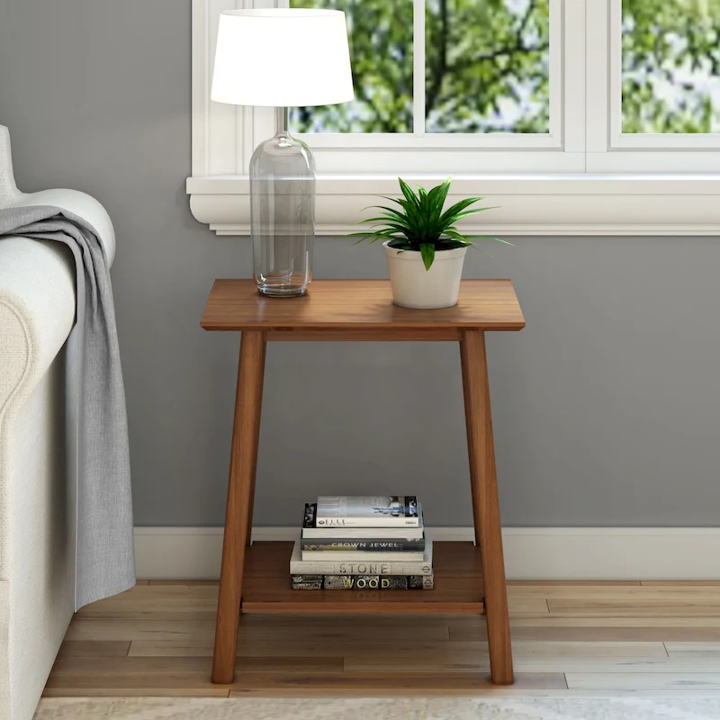 Plank and Beam Mid-Century Modern Accent End Table - 23 L x 16.25 W x 25.5 H