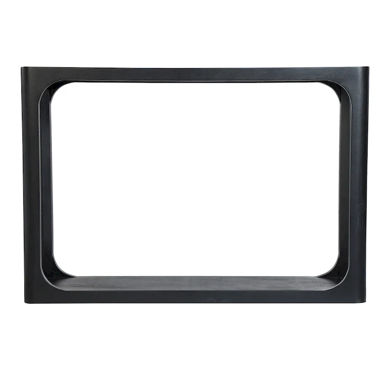 Mango Wood Console Table – Black / Natural, Rounded Cut-Out, Single