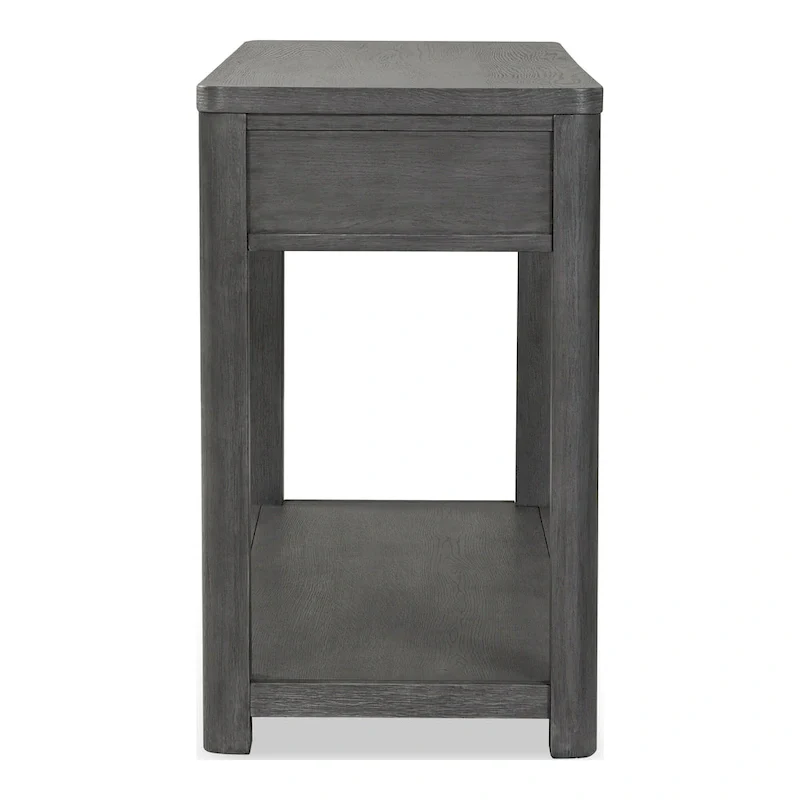 Furniture of America Piez Modern Ash Grey Wood 2-Drawer Sofa Table with Open Shelf