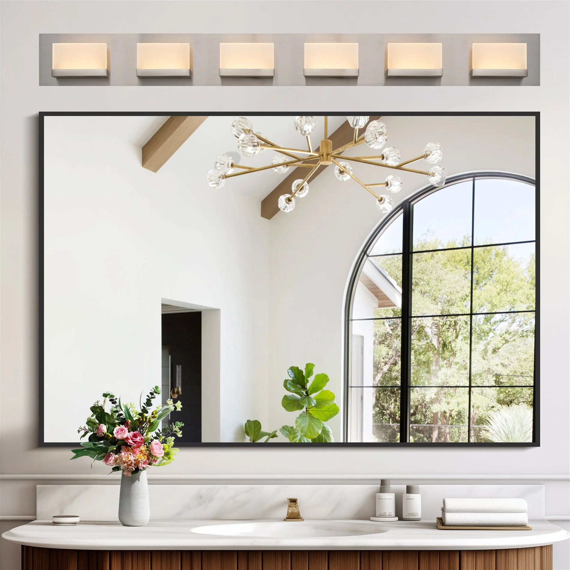 Everett 48 Modern 6-Light 60W Integrated LED (360W eq.) Bathroom / Vanity Light