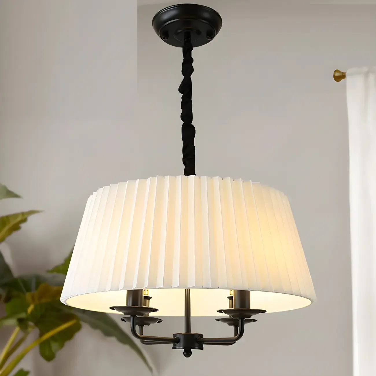 Adjustable Classic Metal White Drum Chandelier