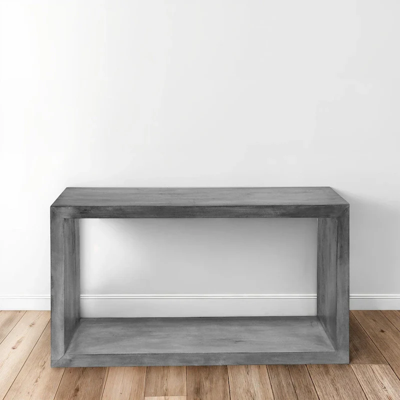 Keli 52 Inch Mango Wood Sideboard Console Table, Open Cube, 1 Shelf