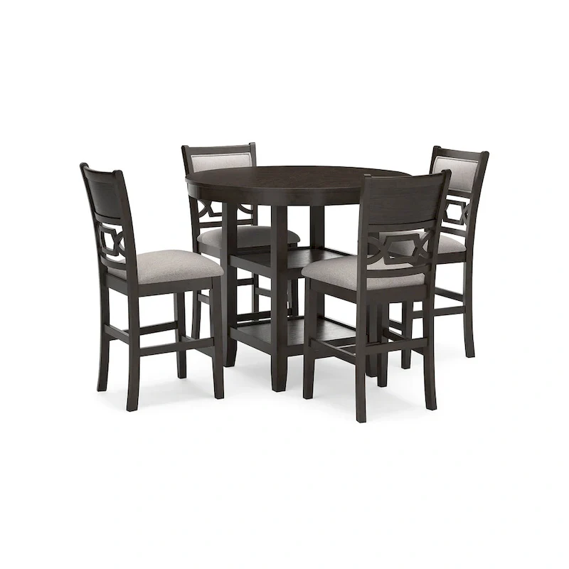 Signature Design by Ashley Langwest Counter Height Dining Table and 4 Barstools (Set of 5)