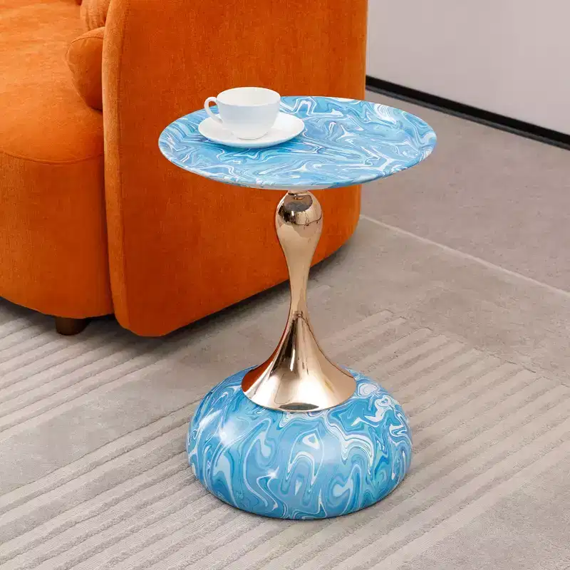 21.2 H Elegance Mermaid Tail Metal Pedestal End Table