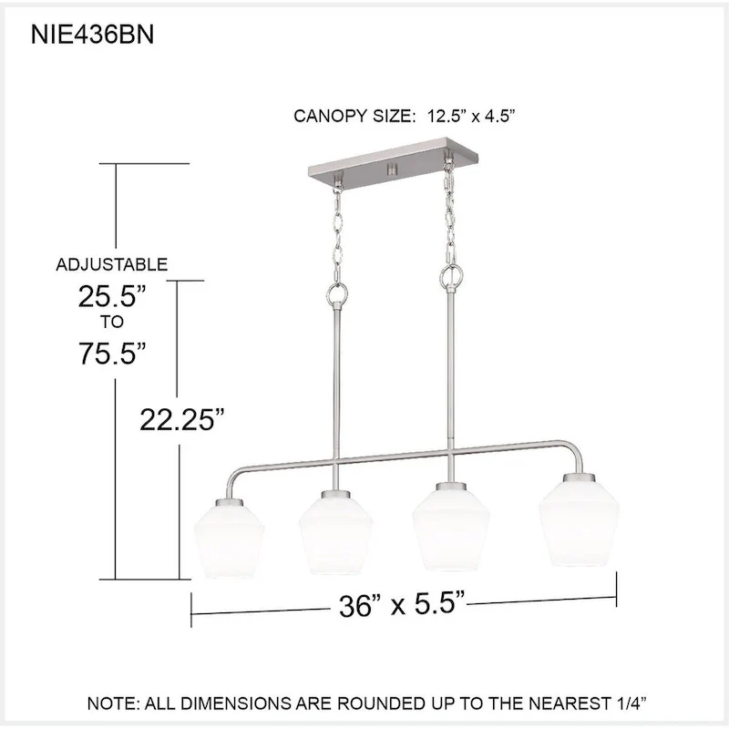 Nielson 4-Light Brushed Nickel Island Light