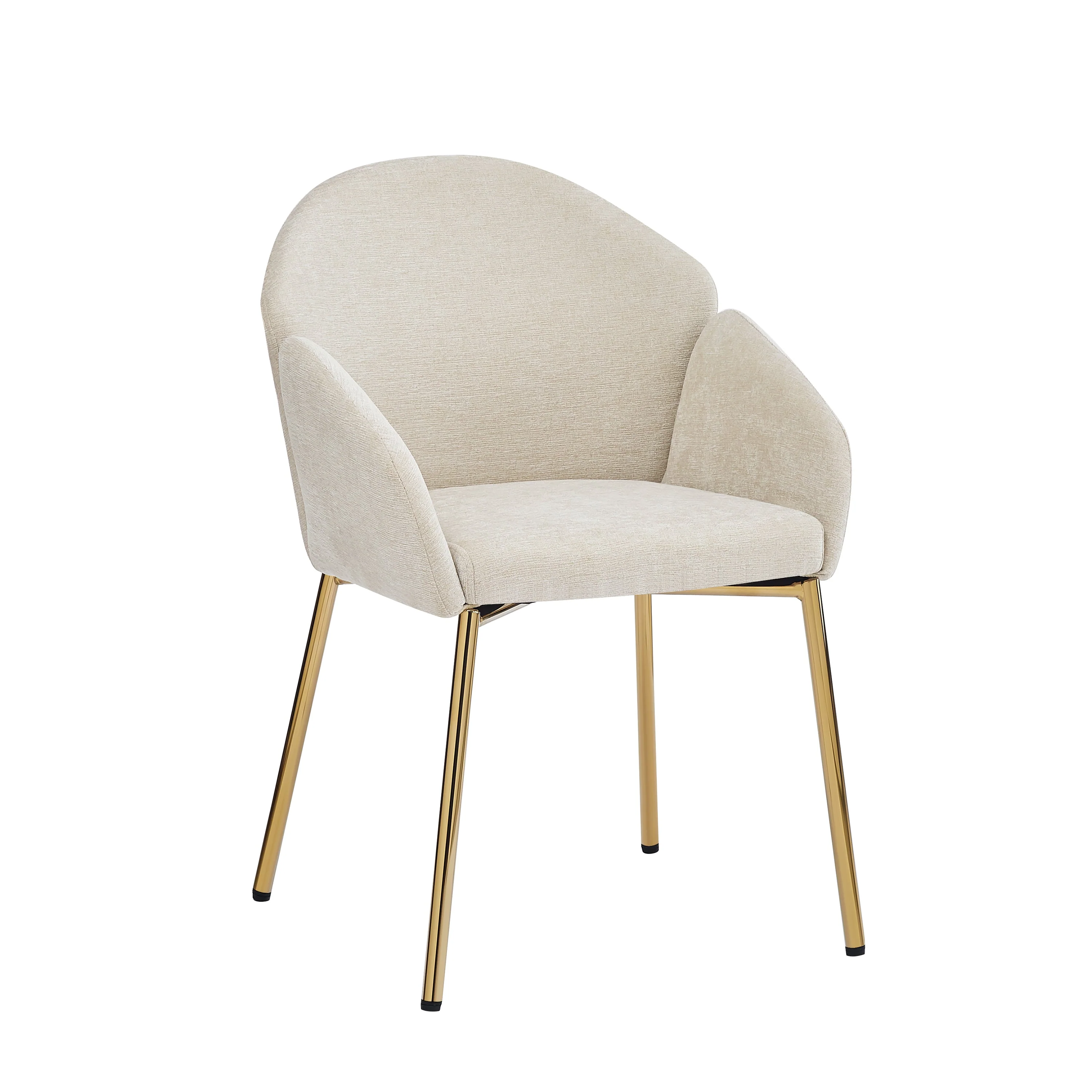 Luxury Polyester Round Back Dining Chairs, (Set of 2)