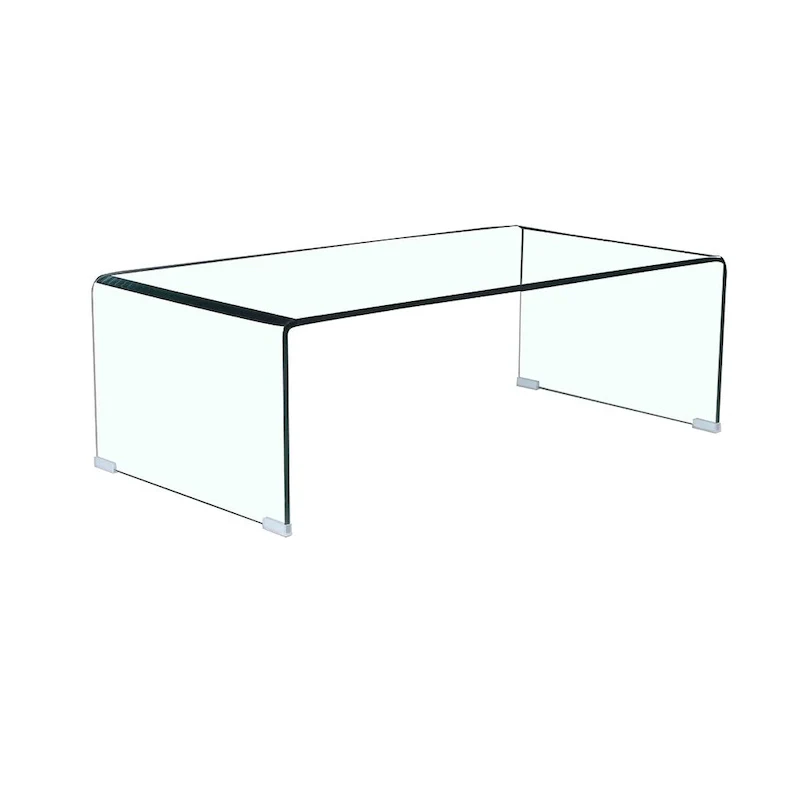 Glass Console Table, Transparent Tempered Glass Console Table