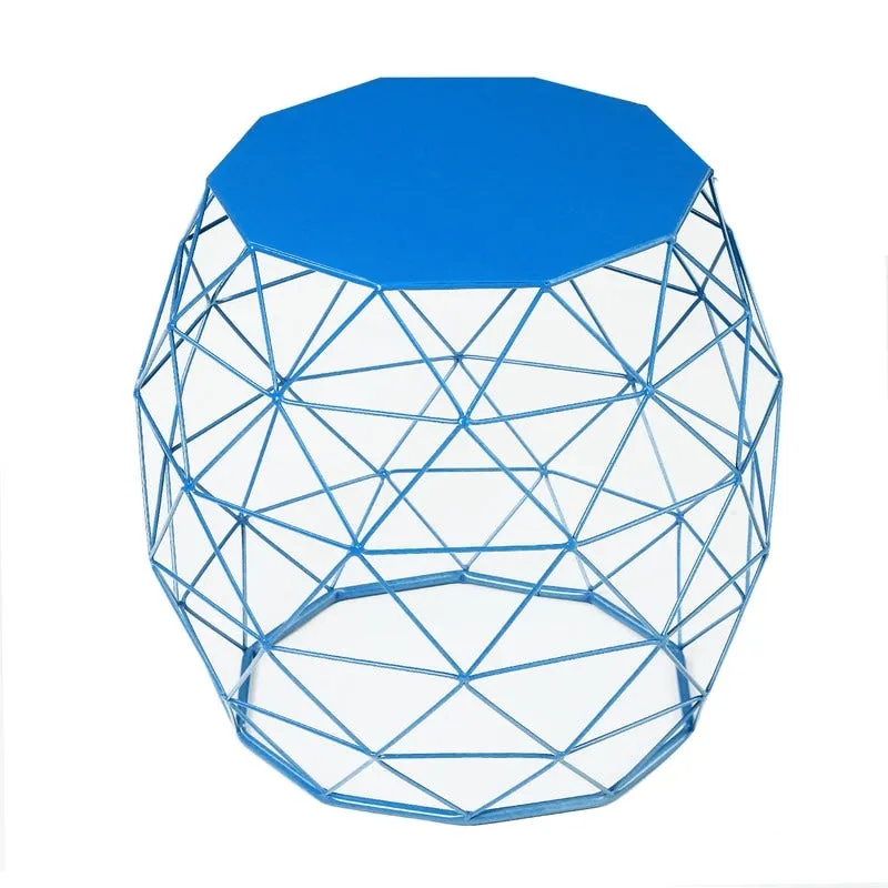 Adeco Accents Geometric Iron Side Table