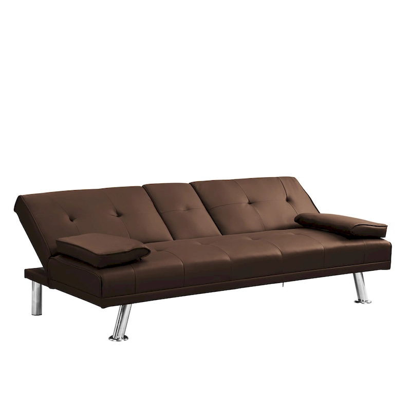 66.1 PVC Loveseat Sofa Bed with Wood Frame and Stainless Legs
