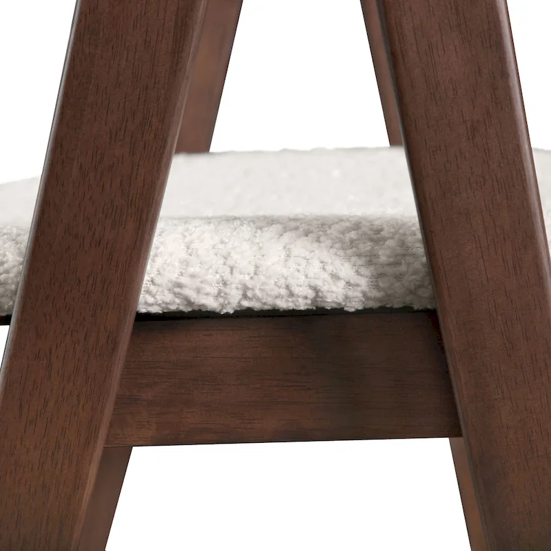 Furniture of America Shaw Mid-century 5-Piece Walnut Wood Counter Height Table Set with 4 Chairs