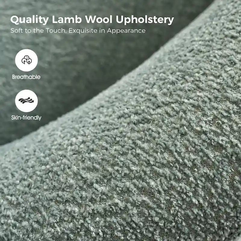 Augus Modern Boucle Accent Barrel Chair with Solid Wood Legs by HULALA HOME