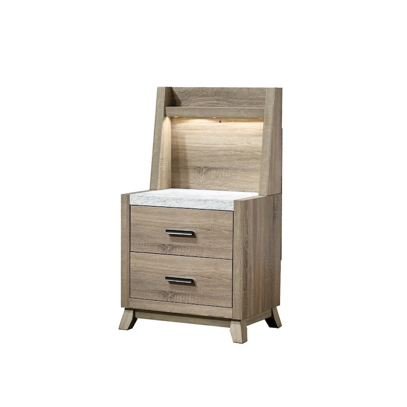 Daemon 4 Piece Light Brown Panel Bedroom Set