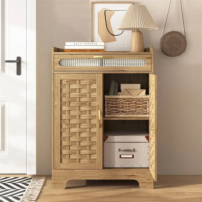 Modern Farmhouse Buffet Sideboard with Drawer and Adjustable Shelf