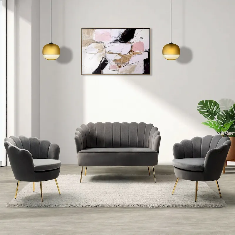 Xabier 52 in. 3 Piece Living Room Set by HULALA HOME