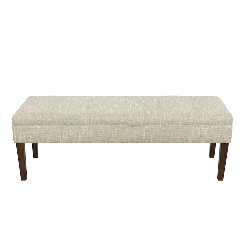 Casual Beige Upholstered Living Room Bench