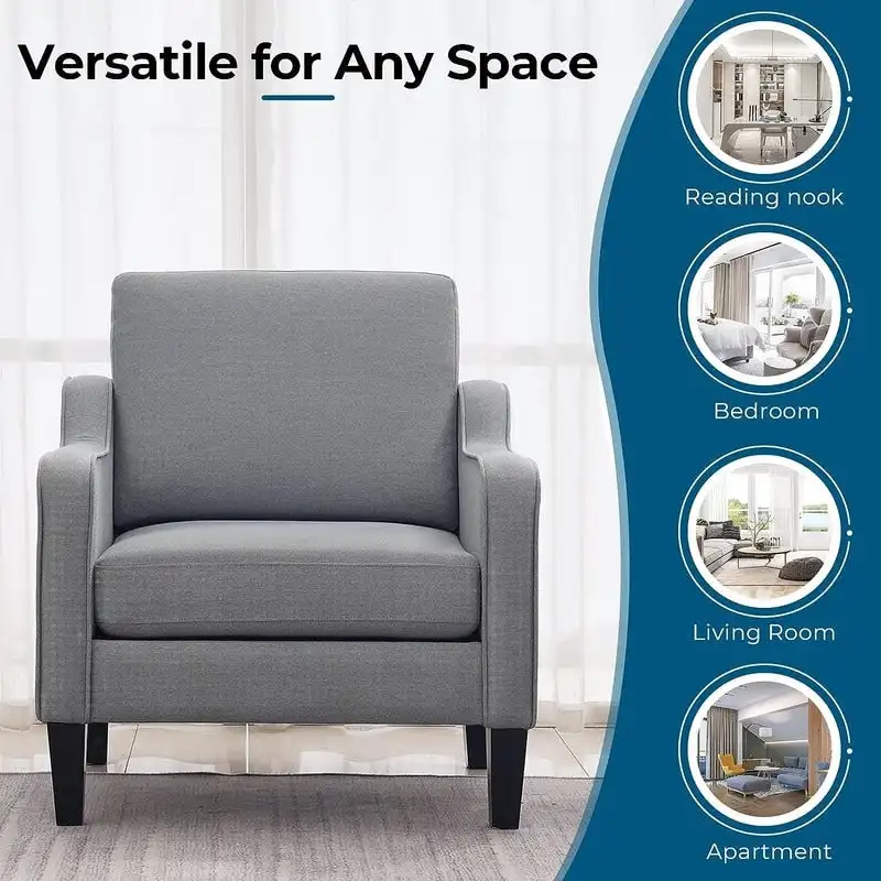 VINGLI Mid Century Modern Fabric Accent Chair