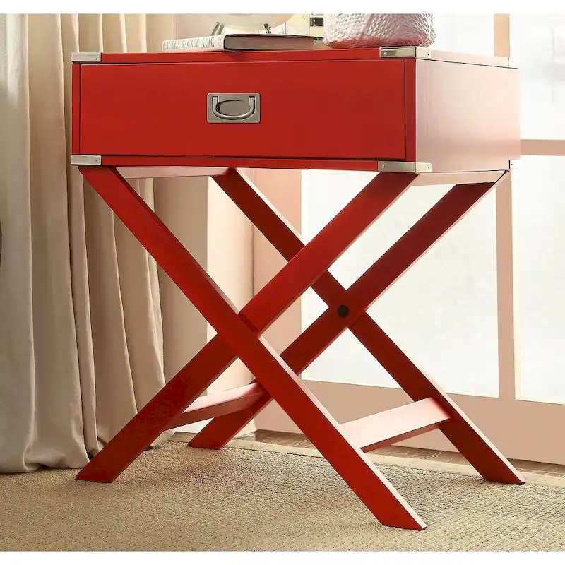 Kenton X Base Wood Accent Campaign Table by iNSPIRE Q Bold