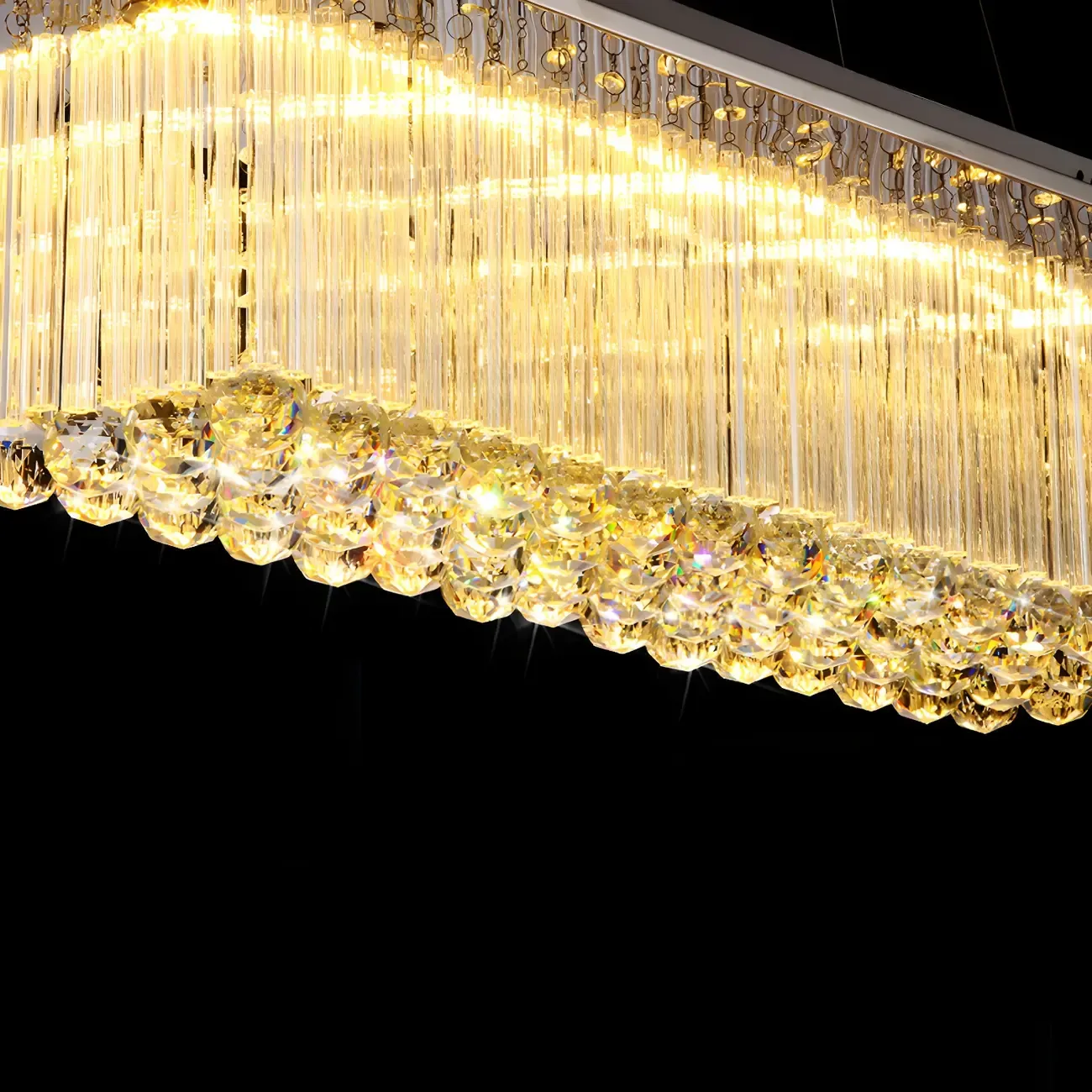 Luxurious Crystal LED Rectangular Pendant Light