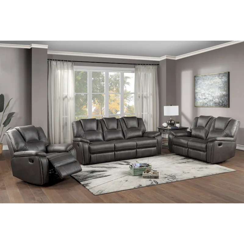 Steve Silver Kameryn Faux Leather Manual Reclining Loveseat