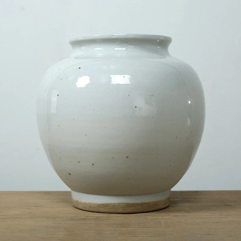 9  Wide Clara Round Vase with Unglazed Base
