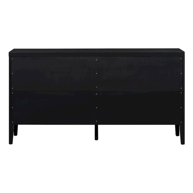 Retro Sideboard with Circular Groove Design Metal Handle