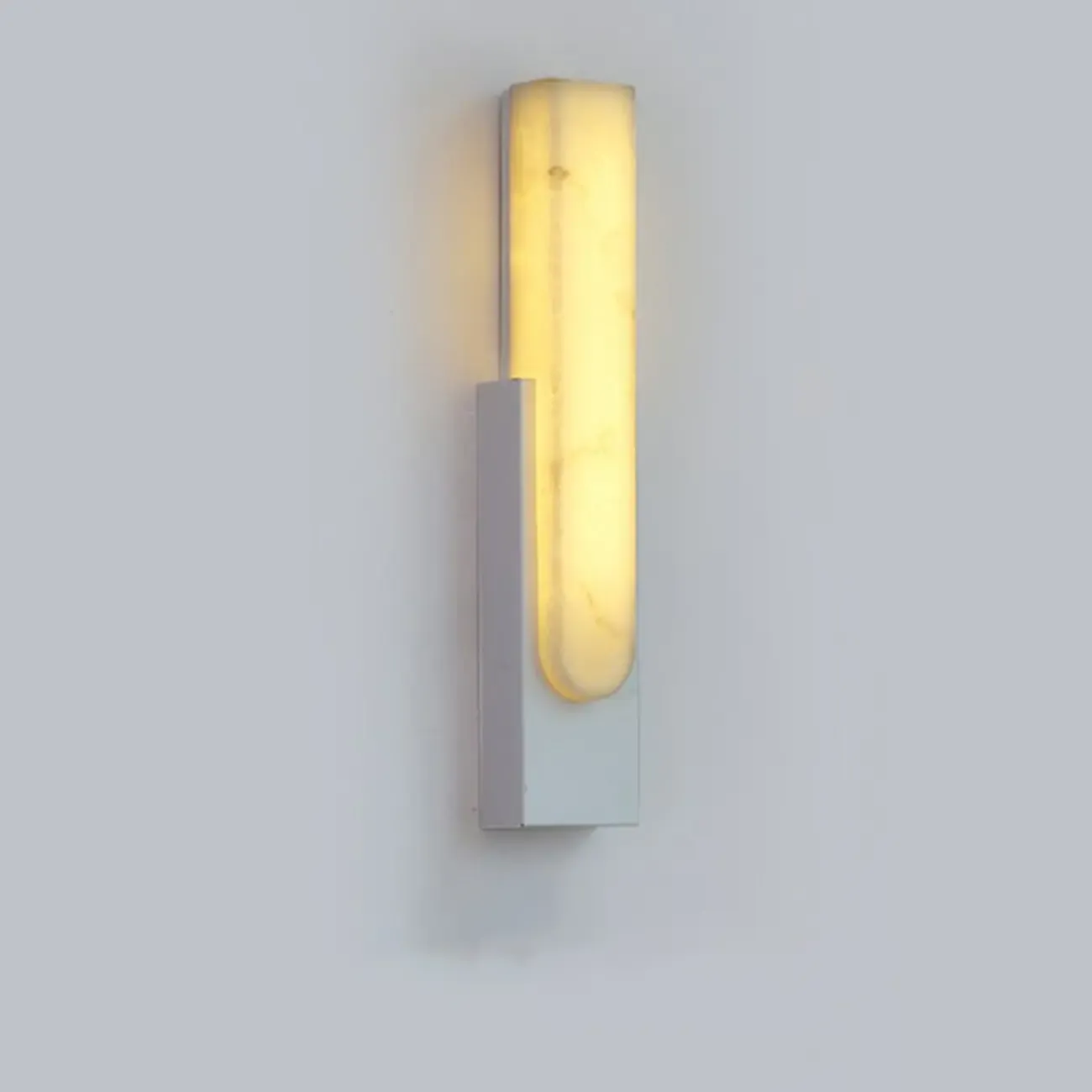 Modern White Stone Metal Wall Sconce Warm Light LED