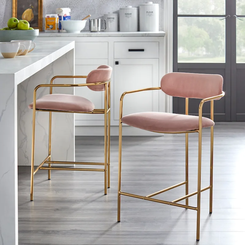 Simple Living Retro Velvet Stools (Set of 2)