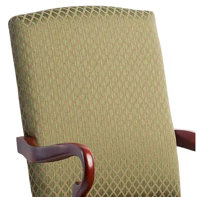 Gooseneck Accent Chair – Red / Beige / Blue / Green, Cherry Finish, Single Seat
