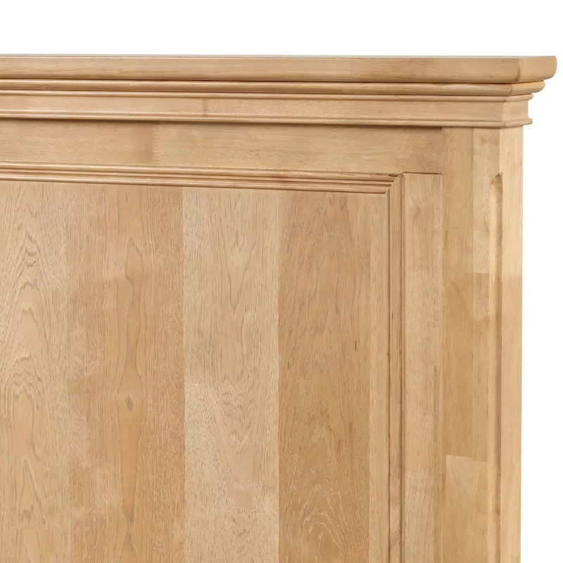Wellington Farmhouse Natural Oak Solid Wood Panel Bed