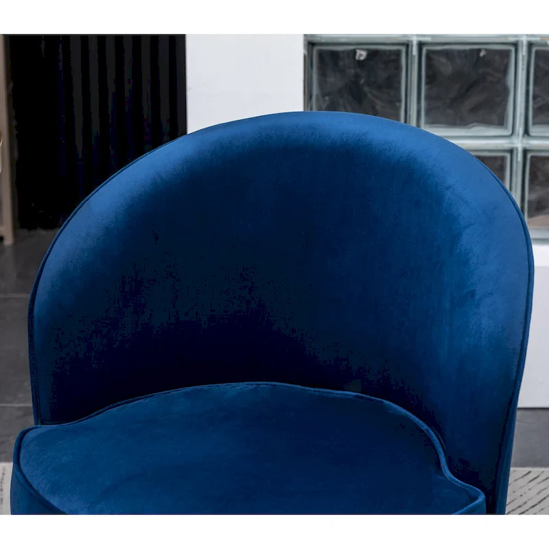 Blue 22 Upholstered Velvet Accent Chair with Swivel Base